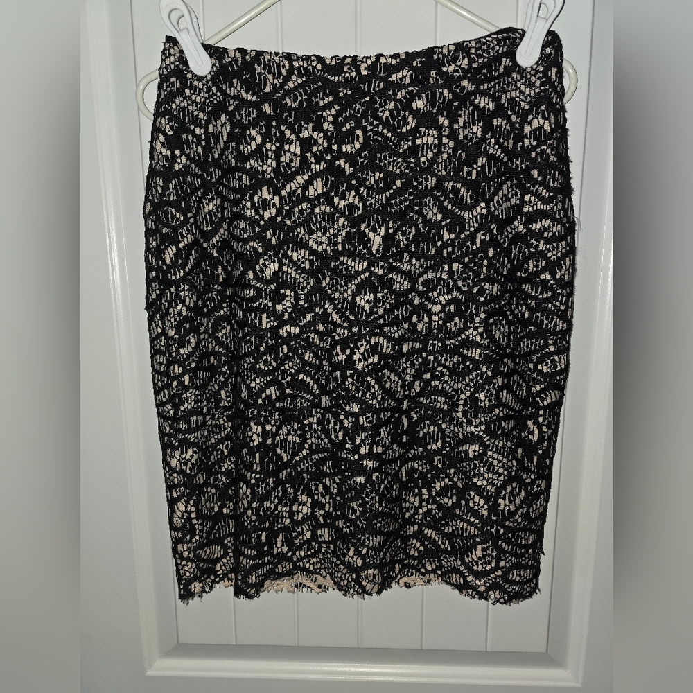 Anthropologie Weston Wear Double Lace Overlay Pencil Skirt Small ❤️